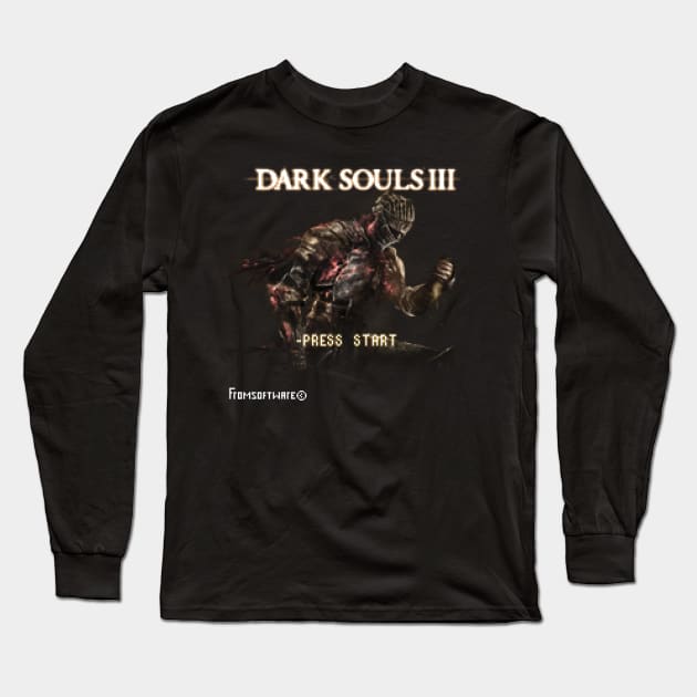 Dark Souls 3 Retro Game Long Sleeve T-Shirt by ControllerGeek